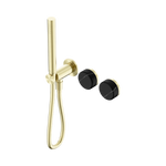 Load image into Gallery viewer, Serenity Progressive Shower System With Marquina Black Handle And Slim Shower Brushed Gold
