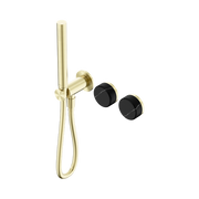 Serenity Progressive Shower System With Marquina Black Handle And Slim Shower Brushed Gold
