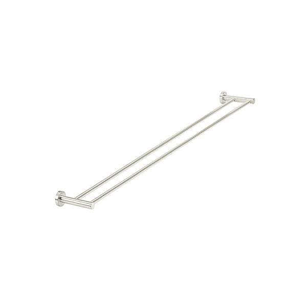 Round Double Towel Rail 900mm - PVD Brushed Nickel