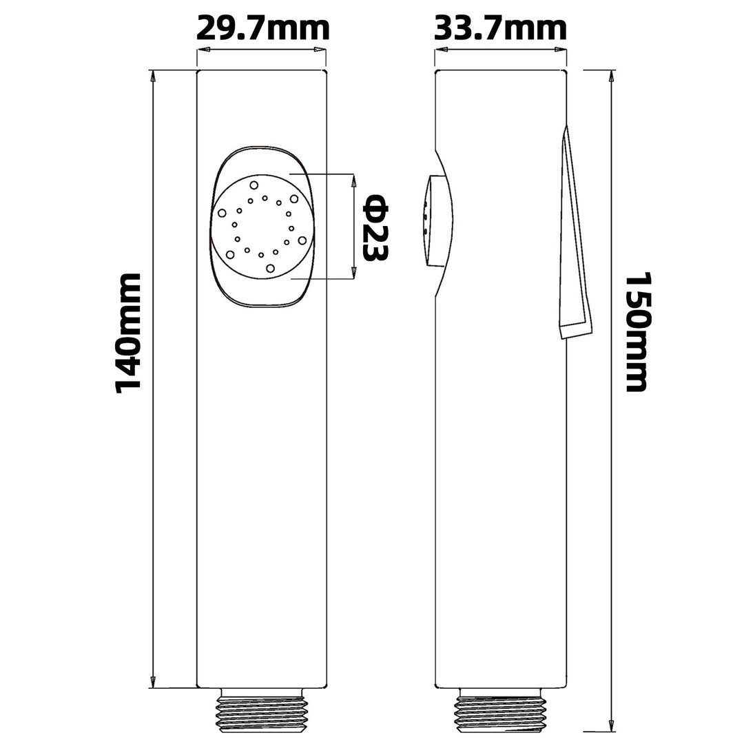 Round Chrome ABS Toilet Bidet Spray Kit with Stainless Steel Hose