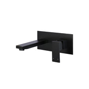 Square Wall Combination Mixer and Spout - Matte Black