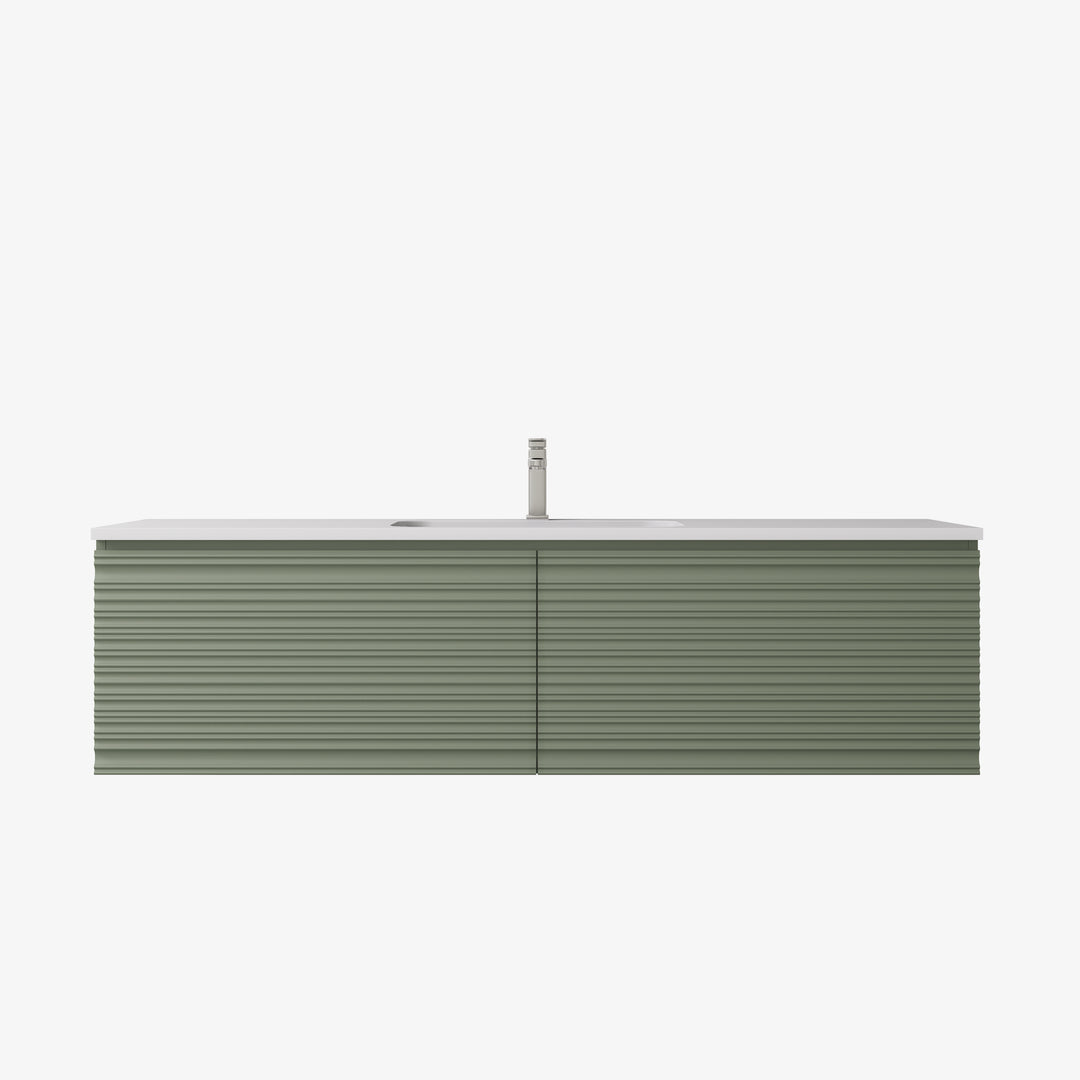 Sedona Olive Green Fluted Wall Hung Vanity