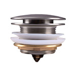 Load image into Gallery viewer, 40mm Mushroom Brushed Nickel Brass Bathtub Pop Up Waste without Overflow
