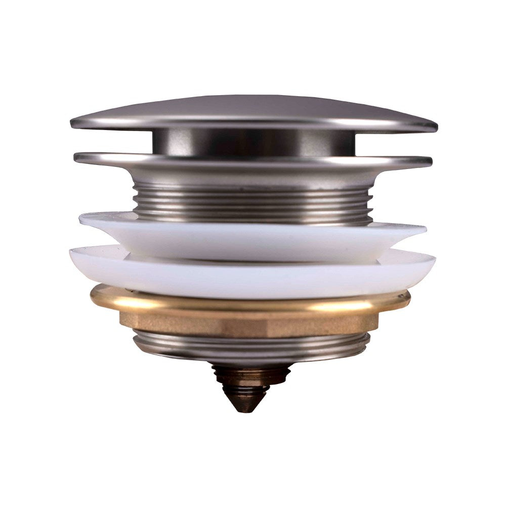 40mm Mushroom Brushed Nickel Brass Bathtub Pop Up Waste without Overflow