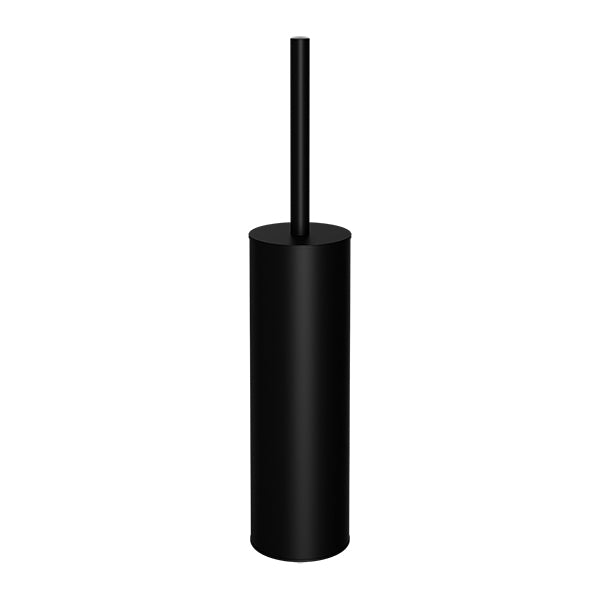 Round Toilet Brush and Holder - Matte Black