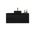 Load image into Gallery viewer, Crete Modern Wall Hung Vanity Matte Black

