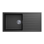 Load image into Gallery viewer, Black Carysil Vivaldi D-100L Granite Single Bowl with Drain Board Stone Kitchen Sink 1000*500mm
