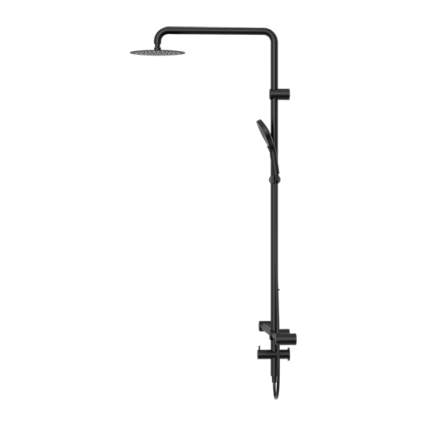 MECCA CARE 32MM T BAR GRAB RAIL 1100X750MM TWIN SHOWER SET MATTE BLACK