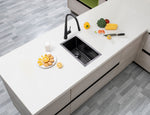 Load image into Gallery viewer, Round Corner Stainless Steel Gun Metal Grey PVD Coating Single Bowl Kitchen Sink(with Bottom Tray) 250*450*215mm

