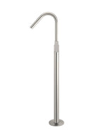 Load image into Gallery viewer, Round Paddle Freestanding Bath Spout and Hand Shower - PVD Brushed Nickel
