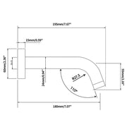 LUCID PIN Series Round Brushed Nickel Bathtub/Basin Wall Spout