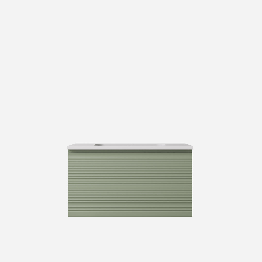 Sedona Olive Green Fluted Wall Hung Vanity