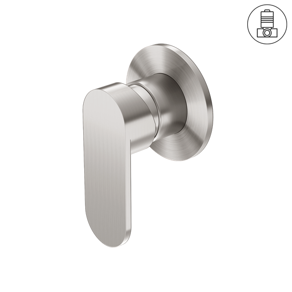 ECCO SHOWER MIXER 80MM ROUND PLATE BRUSHED NICKEL