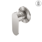 ECCO SHOWER MIXER 80MM ROUND PLATE BRUSHED NICKEL