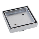 Load image into Gallery viewer, 115*115mm Chrome Brass Tile Insert Floor Drain(90mm Outlet)
