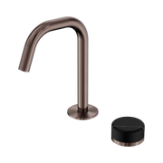 Serenity Progressive Basin Mixer Edge Spout With Marquina Black Handle Brushed Bronze