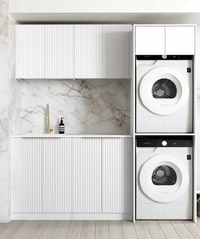 Laundry Kit 1960C Noosa White with Cloudy Carrara Top
