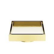 130MM SQUARE TILE INSERT FLOOR WASTE 80MM OUTLET BRUSHED GOLD