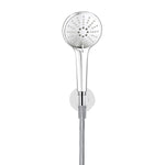 Load image into Gallery viewer, Round Three Function Hand Shower on Fixed Bracket - Polished Chrome
