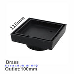 Load image into Gallery viewer, 115*115mm Chrome Black Tile Insert Floor Drain(100mm Outlet)
