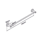Load image into Gallery viewer, LUCID PIN Series Brushed Nickel Single Towel Rack Rail 800mm
