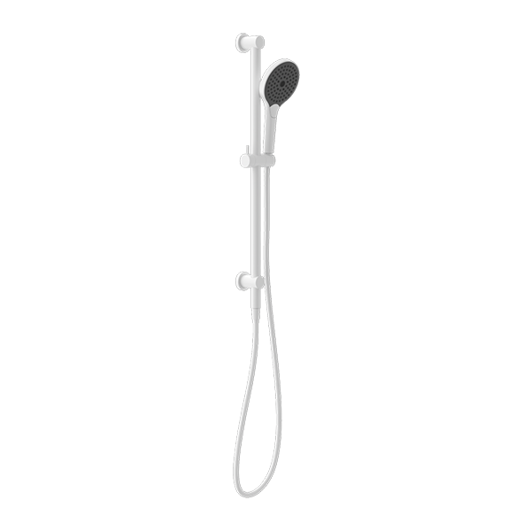 MECCA SHOWER RAIL WITH AIR SHOWER II MATTE WHITE