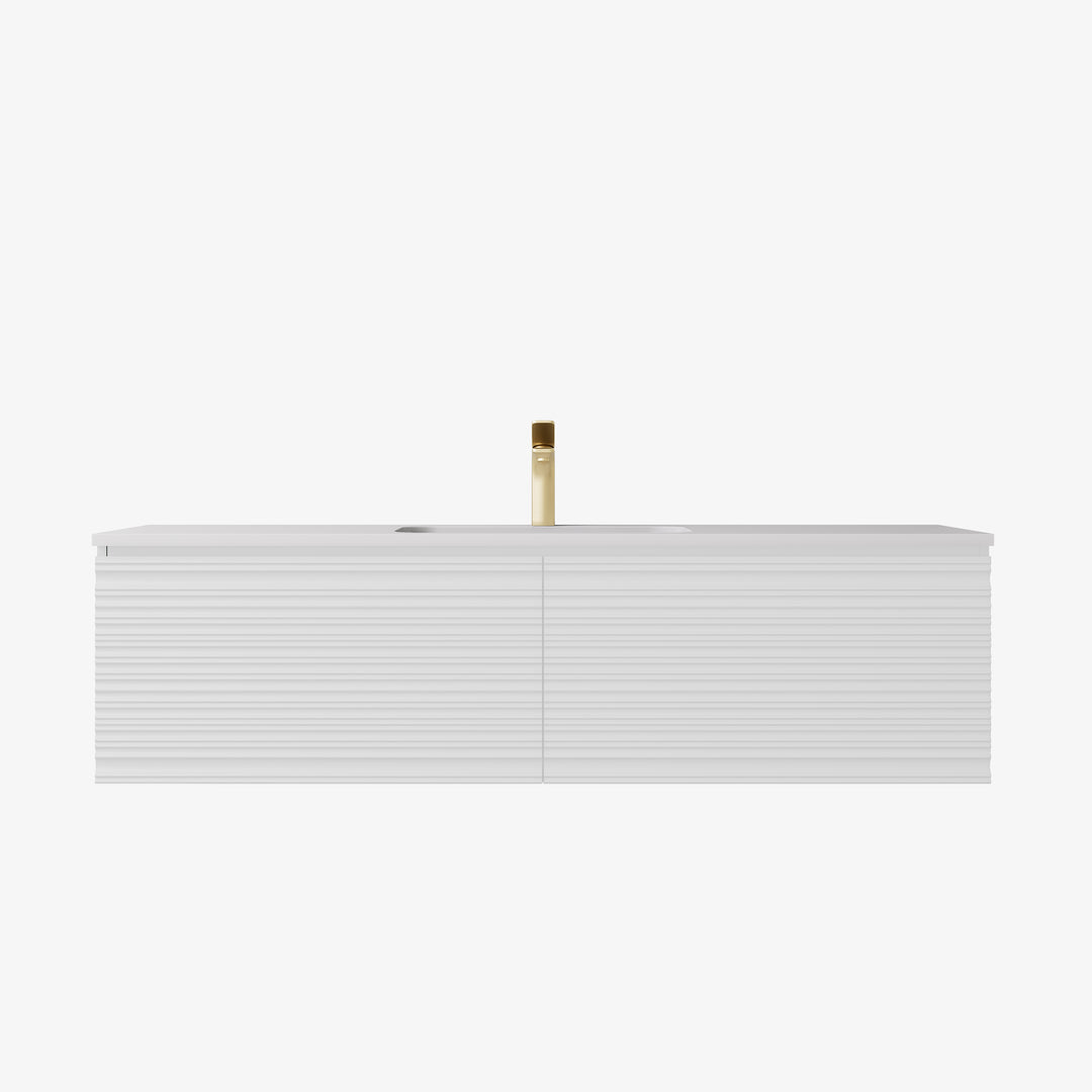 Sedona Matte White Fluted Wall Hung Vanity