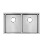 Load image into Gallery viewer, Round Corner Chrome Stainless Steel Handmade Double Bowl Kitchen Sink 770*450*215mm
