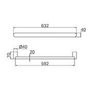 BIANCA 240V SINGLE HEATED TOWEL RAIL BRUSHED NICKEL