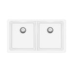 Load image into Gallery viewer, White Arete Stone Granite Double Bowl Stone Kitchen Sink 838*476*241mm
