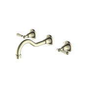 YORK WALL BASIN SET WITH METAL LEVER AGED BRASS