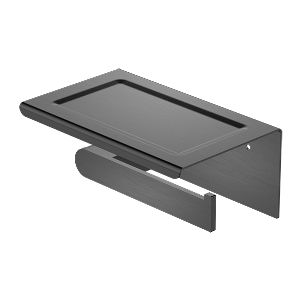 BIANCA TOILET ROLL HOLDER WITH PHONE HOLDER GUN METAL