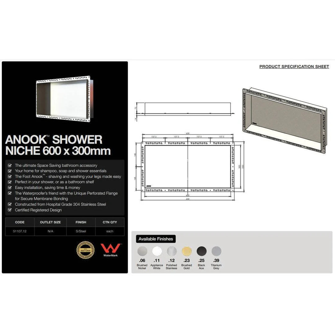 ANOOK 600x300x90mm Br N - PVD