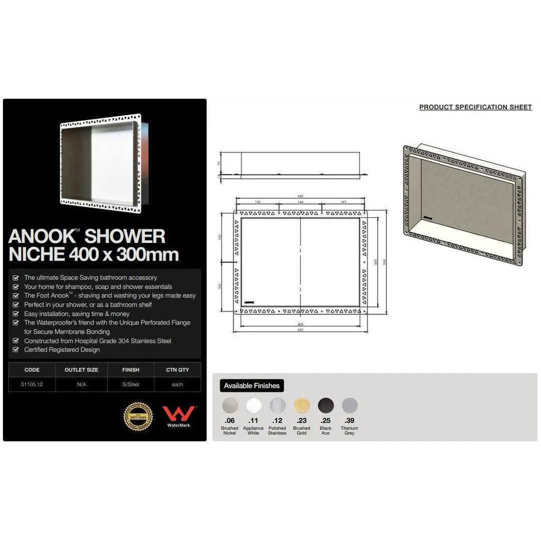 ANOOK 400x300x90mm Titanium