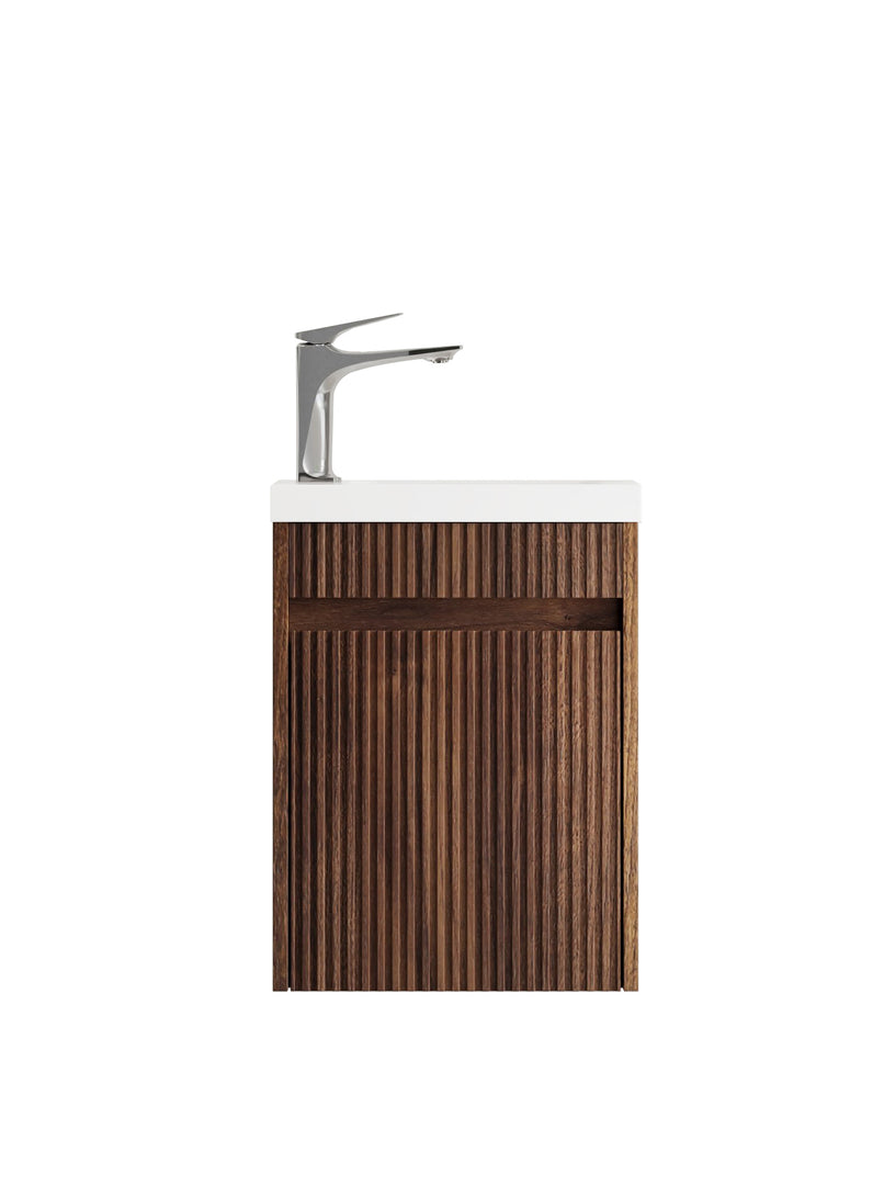 Mini Ensuite Vanity 400mm Sable Walnut Fluted Vanity