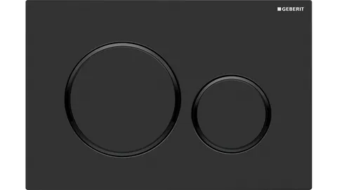 Sigma20 Dual Flush Button Round Matte Black With Gloss Black Trim