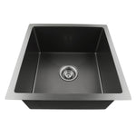 Load image into Gallery viewer, Round Corner Dark Grey Stainless Steel Handmade Single Bowl Kitchen Sink 440*440*205mm
