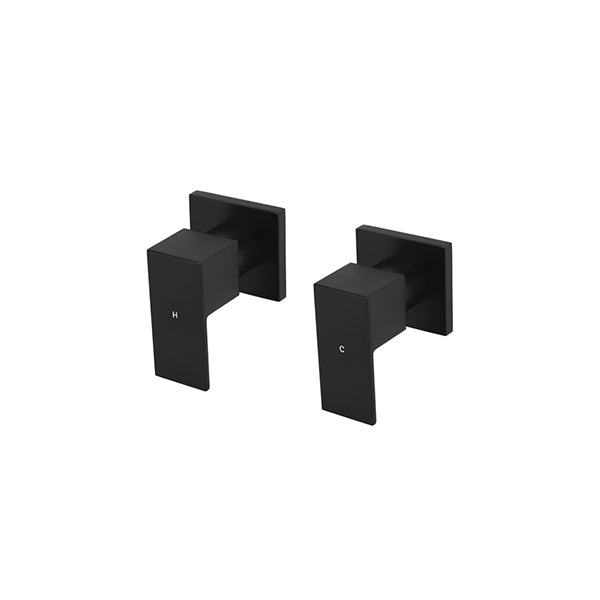 Square Quarter Turn Wall Top Assemblies - Matte Black