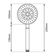 Round 5 Functions Chrome ABS Handheld Shower