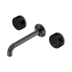 Load image into Gallery viewer, Serenity Wall Basin Set 160mm Spout With Marquina Black Handle Gun Metal

