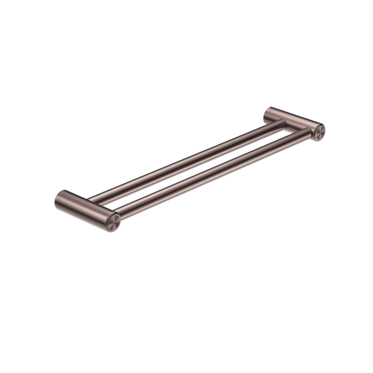 MECCA CARE 25MM DOUBLE TOWEL GRAB RAIL 900MM BRUSHED BRONZE