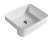 Kliff 
Fine Ceramic 
Semi Ress Basin Tap Hole
No Overflow 32mm Waste
Size:480*370*130
Gloss white