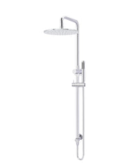 Round Combination Shower Rail 300mm Rose, Single Function Hand Shower - Polished Chrome