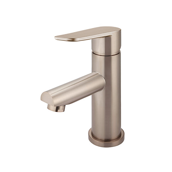 Round Paddle Basin Mixer - Champagne