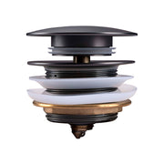 40mm Gun MetalGrey Solid Brass Bathtub Mushroom Pop Up Waste Drain NO Overflow