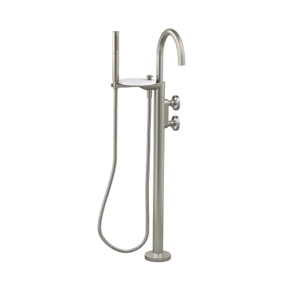 Components Floor Mount Bath Filler w Hand Shower  Bracket 77984T-9E-BN + 97905T-DR-NA
