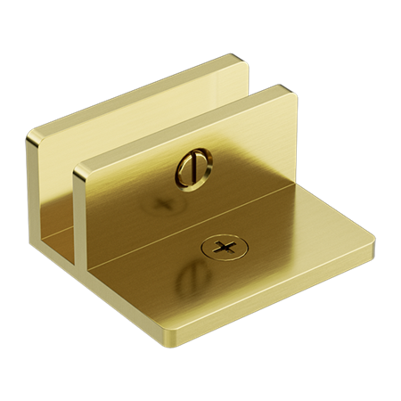 SHOWER F BRACKET 10MM GLASS BRUSHED GOLD