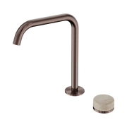 Serenity Progressive Bath/Kitchen Mixer Edge Spout With Rome Travertine Handle Brushed Bronze