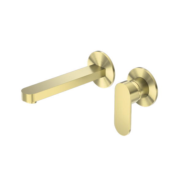 ECCO WALL BASIN/BATH MIXER SEPARATE BACK PLATE BRUSHED GOLD