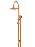 Load image into Gallery viewer, ROUND GOOSENECK SHOWER SET WITH 200MM ROSE, THREE-FUNCTION HAND SHOWER
